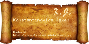 Konstantinovics Jakab névjegykártya